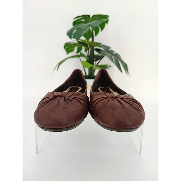 Born Women's Knot Adele Brown Leather Ballet Shoes Size 8 US - Picture 2 of 10
